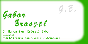 gabor brosztl business card
